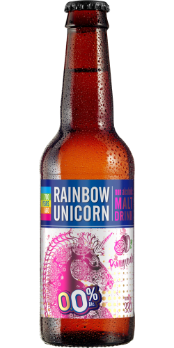 Rainbow Unicorn non-alcoholic malt drink Pomegranate